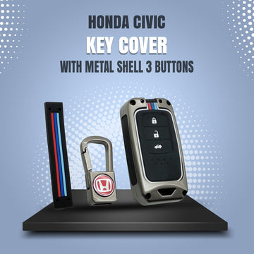 Honda Civic Remote Key Cover - Metal Shell 3 Buttons 2016-2021