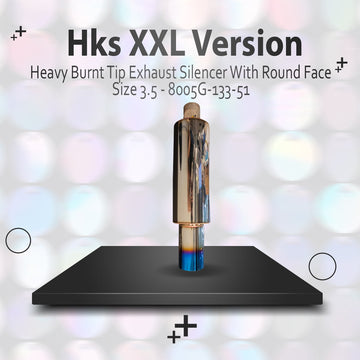 HKS XXL Version Heavy Burnt Tip Exhaust Silencer With Round Face - 3.5cm - 8005G-133-51