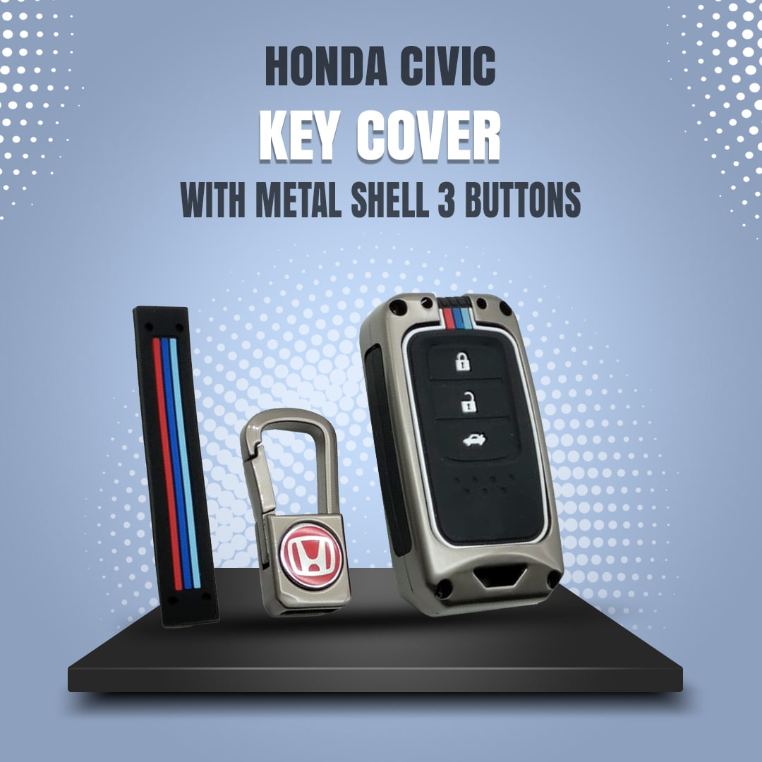Honda Civic Remote Key Cover - Metal Shell 3 Buttons 2016-2021