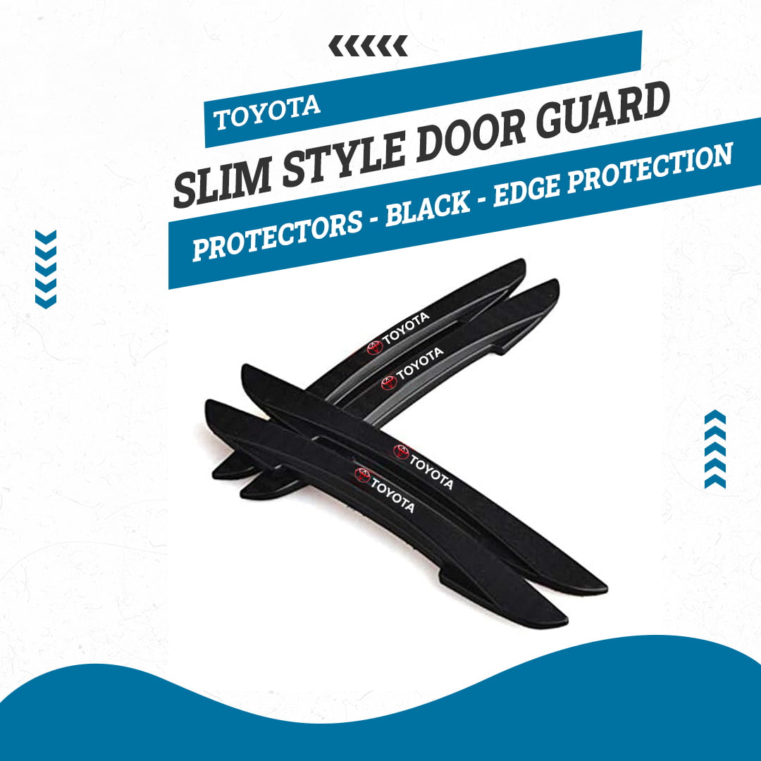 Toyota Slim Style Door Guard Protectors - Black - Edge Protection Anti-Scratch Buffer Strip