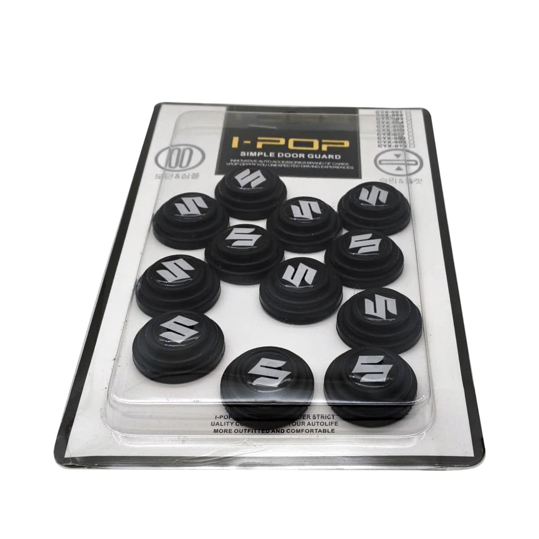Suzuki Car Door Shock Absorber Rubber Pads - Black With Logo 12 Pcs Car Protection Set | Door Protectors