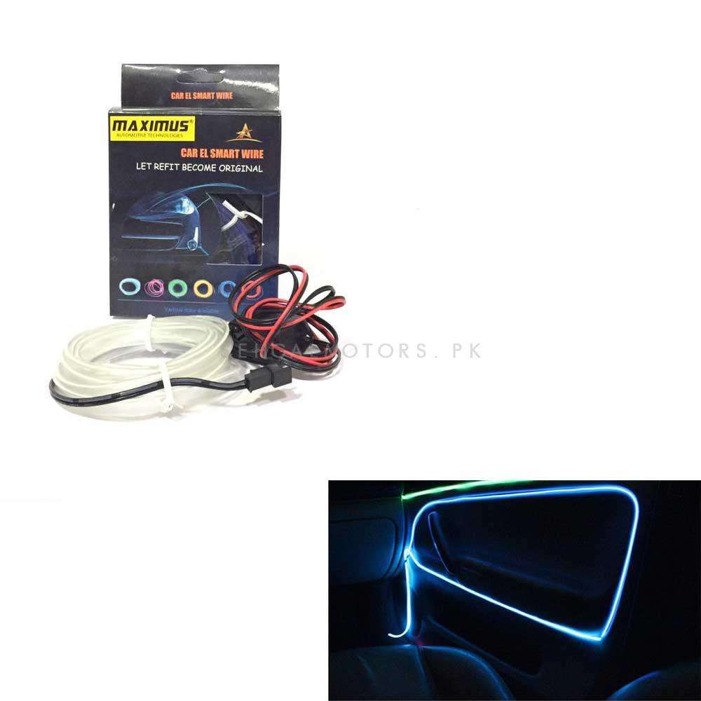 Maximus EL Glow Wire Interior Dashboard LED Light 2Meters 6ft Ice Blue - LED Neon Glow EL Wire Ambient Light Rope