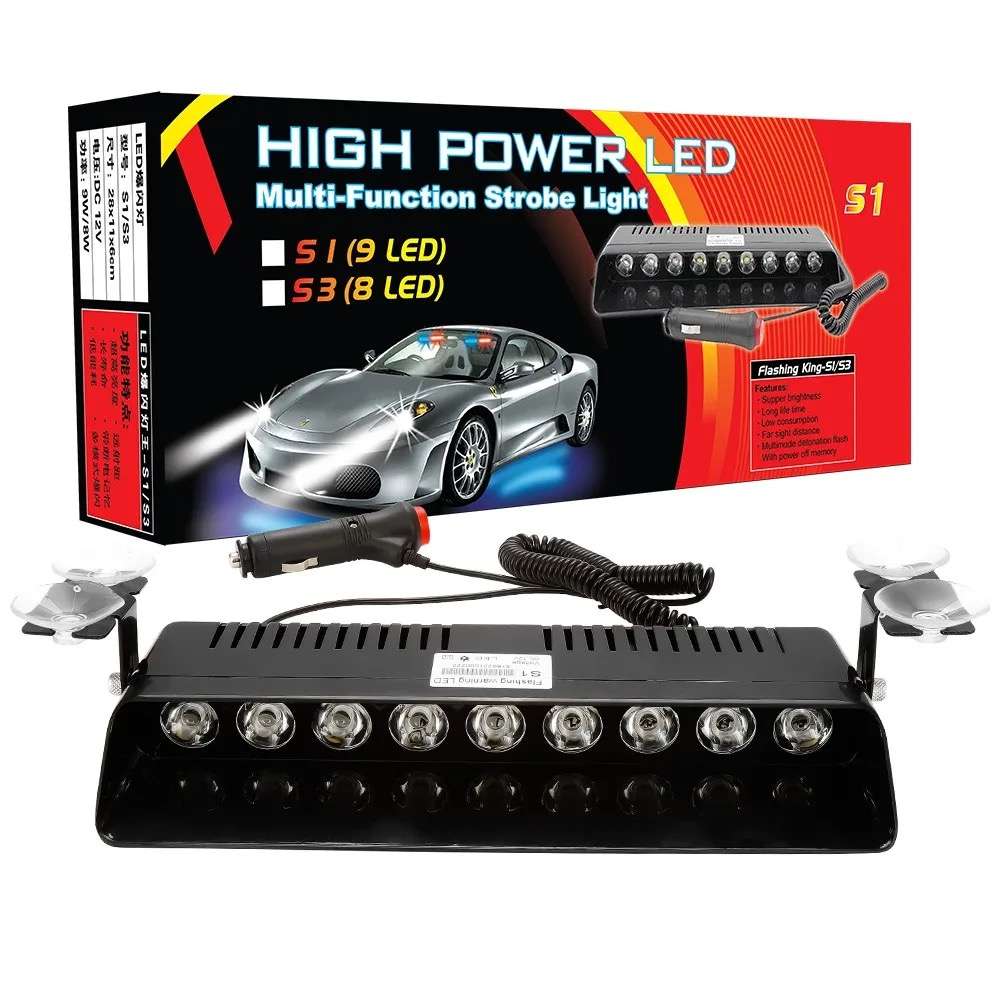 Police Heavy Duty Red and Blue Flasher Light For Dashboard With LED